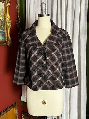Plaid Cropped Coat